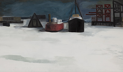 CLAUDE PICHER Quebec Harbour in Winter Oil on canvas 